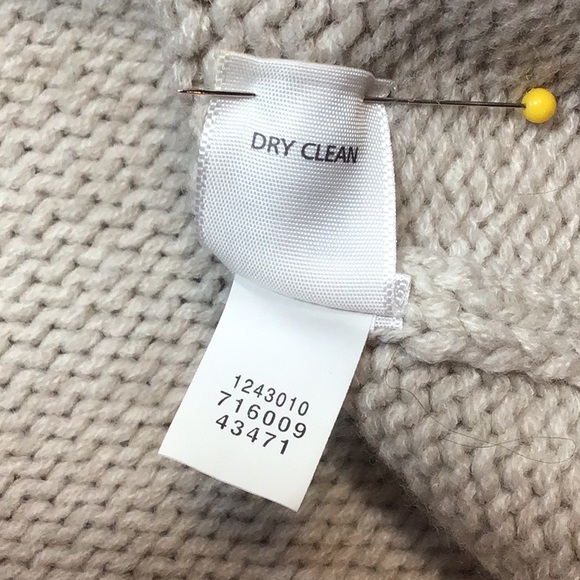 🌲J.JILL Oatmeal Hand Knit Wool Blend V Neck Embroidered Long Length - Picture 4 of 8